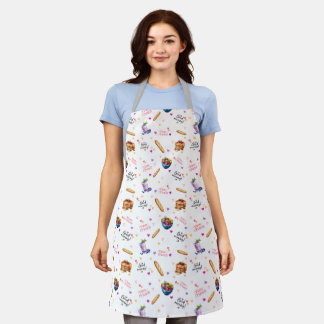 Yum Yum Morning Breakfast Pattern Apron Schürze