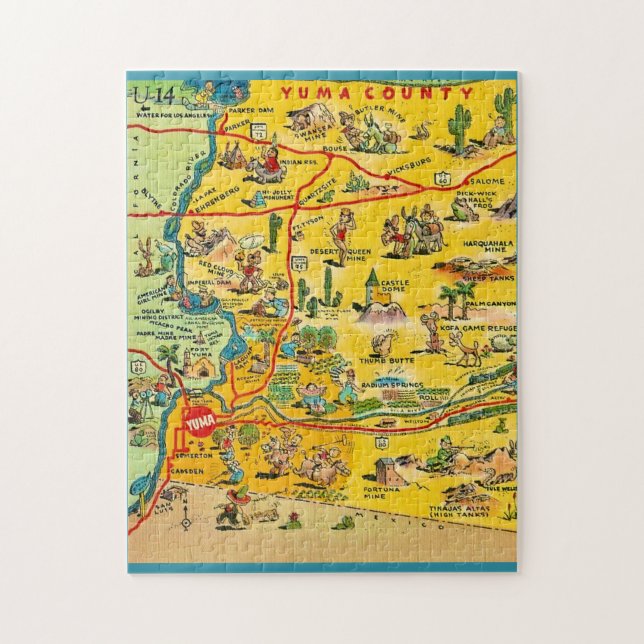Yuma Arizona 11x14 Map Jigsaw Puzzle (Vertikal)