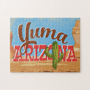 Yuma Arizona Cartoon-Wüsten-Vintage Reise Puzzle