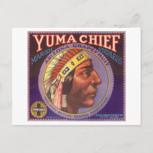 Yuma Chief Orange LabelRedlands, CA Postkarte