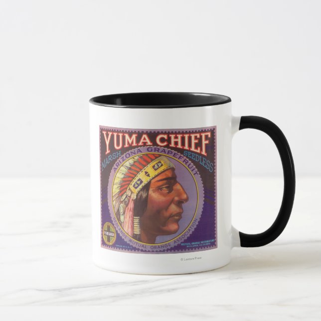 Yuma Chief Orange LabelRedlands, CA Tasse (Rechts)