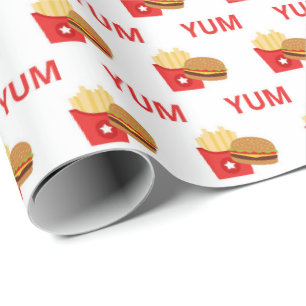 Yumburgers und Pommes frites Party Geschenkpapier