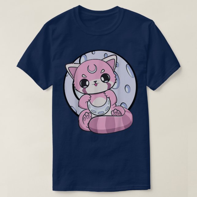 Yume Kawaii Red Panda Moon Fairy Kei Harajuku Nugo T-Shirt (Design vorne)