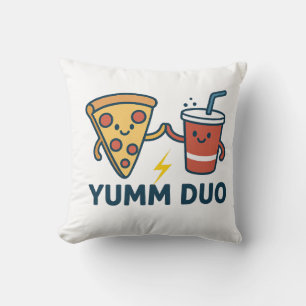 Yumm Duo Pizza und Soda Niedlicher Cartoon Kissen