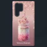 Yummy Boba Bubble Milk Tee Nachtisch Samsung Galaxy Hülle<br><div class="desc">Dieses Gehäuse mit tropfendem Glitzer, Herz und Boba Tee ist fröhlich, lustig und genau das Richtige für Tee- oder Dessertliebhaber. Personalisieren Sie es mit Ihrem Namen oder einem kurzen Satz. Für einen Fan von Schaumstofftee, Glitzer, Rose Gold und Rosa. Wählen Sie aus einer Vielzahl von iPhone- und Android-Hüllen mit der...</div>