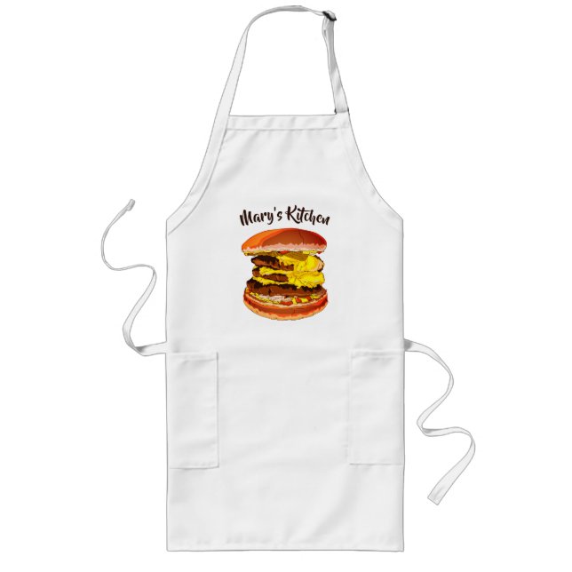 Yummy Cheeseburger Lange Schürze (Vorne)