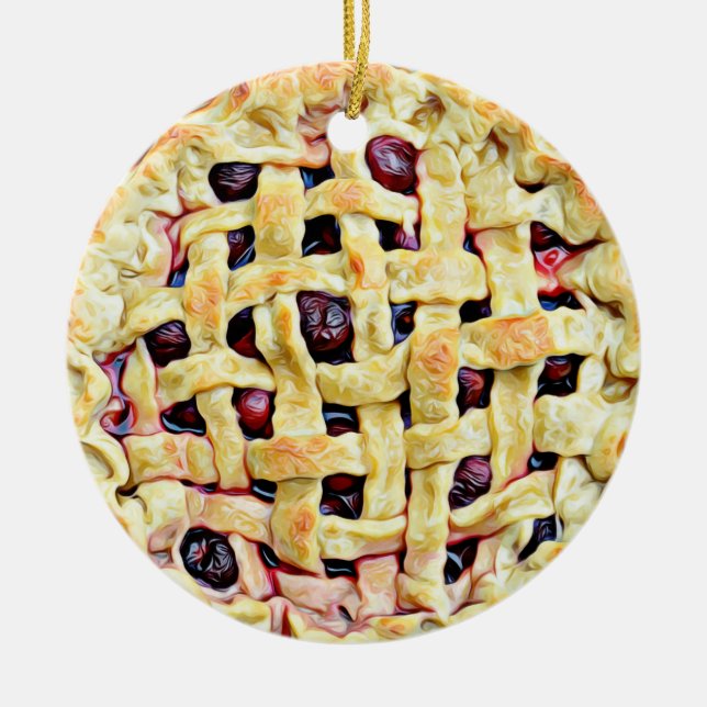 Yummy Cherry Pie Food Christmas Keramik Ornament (Vorne)