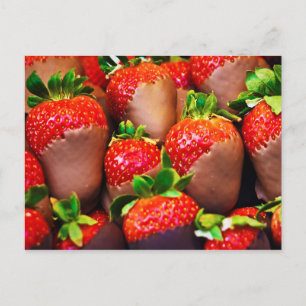 Yummy Chocolate Coated Strawberries Postkarte
