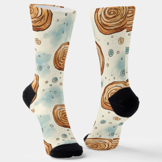 Yummy Cinnabon Pattern Socken (Gewinkelt)