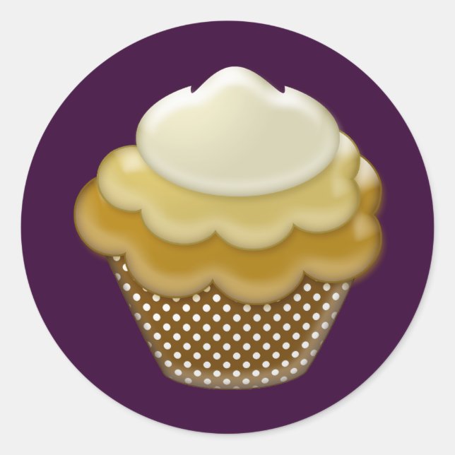 Yummy Coffee cupcake Runder Aufkleber (Vorderseite)