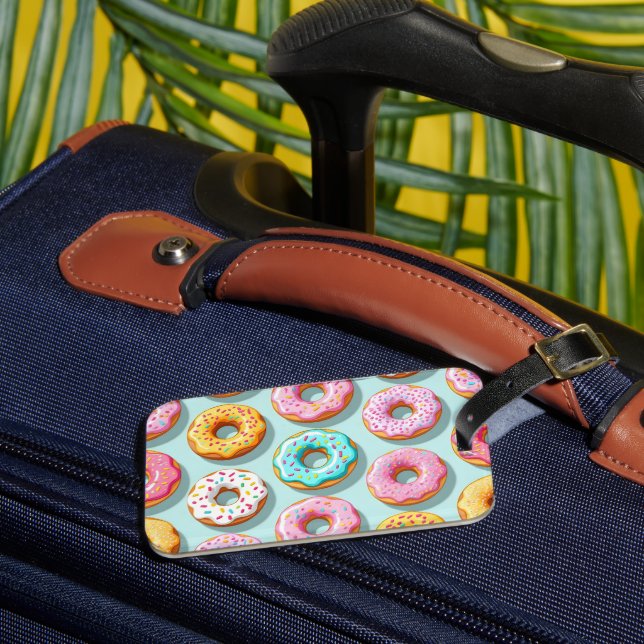 Yummy cream donuts blue gepäckanhänger (Vorderseite Insitu 3)