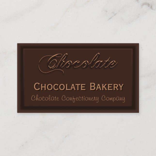 Yummy Creamy Chocolate Bakery Business Cards Visitenkarte (Vorderseite)