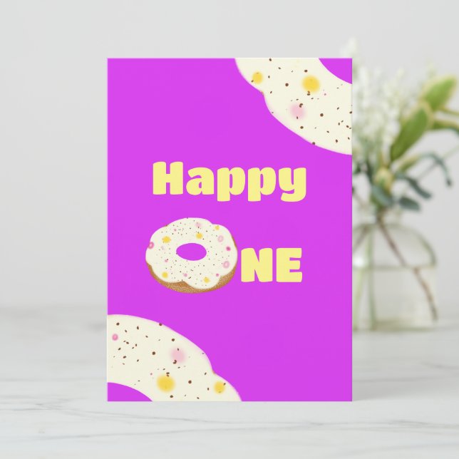 Yummy donut einladung (Stehend Vorderseite)