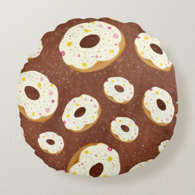 Yummy donuts rundes kissen (Vorderseite)