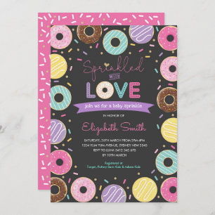 Yummy Doughnut Girl Baby Sprinkle Chalkboard Einladung