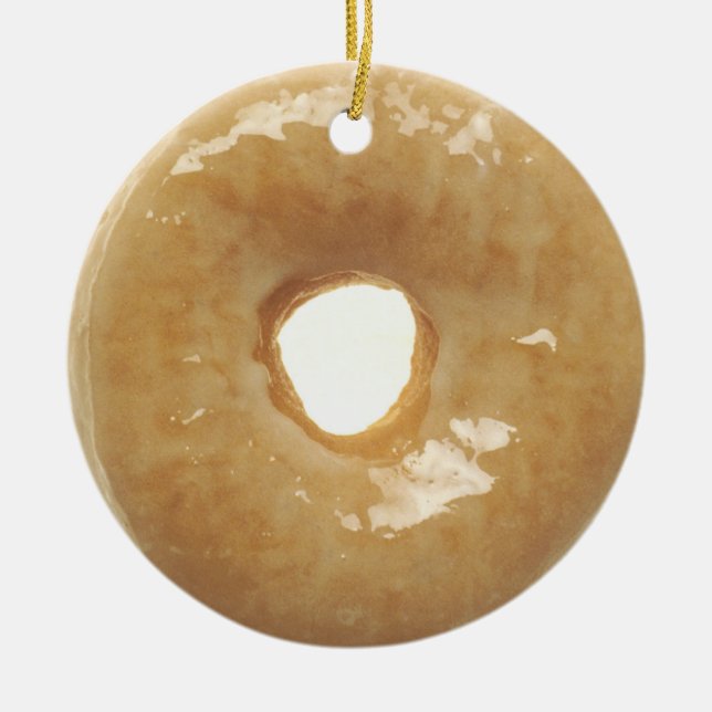 Yummy Glazed Donut Food Weihnachtsfeiern Keramik Ornament (Vorne)