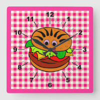 Yummy Hamburger Wall Clock