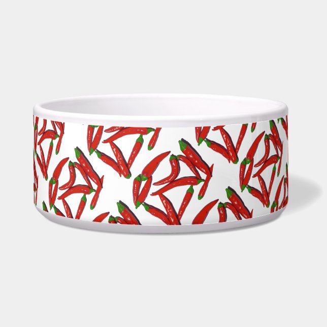 Yummy Hot Red Chili Paprikaschoten Pepper Pattern Napf (Vorderseite)