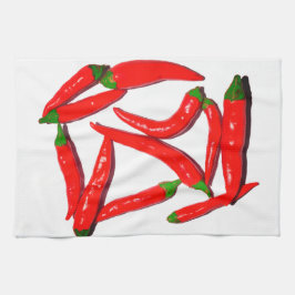 Yummy Hot Red Green Chili Pepper Geschirrtuch
