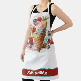 Yummy Ice Cream Cone with Fruit, HELLO SOMMER Schürze