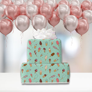 Yummy Ice Cream Pattern   Minzgrün Geschenkpapier