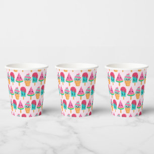 Yummy Ice Cream Trio Summer Pattern Pappbecher