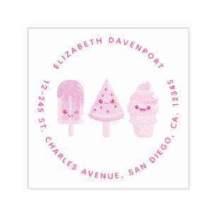 Yummy Ice Cream Trio Summer Vibe Address Permastempel