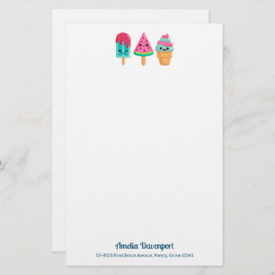 Yummy Ice Cream Trio Summer Vibe Briefpapier