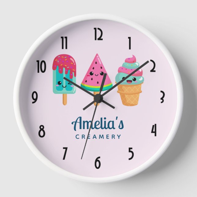 Yummy Ice Cream Trio Summer Vibe Business Uhr (Vorderseite)