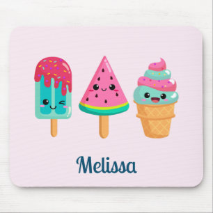 Yummy Ice Cream Trio Summer Vibe Mousepad