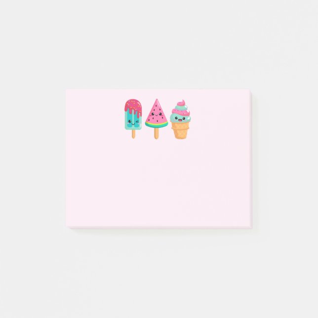 Yummy Ice Cream Trio Summer Vibe Post-it Klebezettel (Vorderseite)