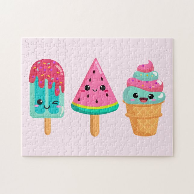 Yummy Ice Cream Trio Summer Vibe Puzzle (Horizontal)