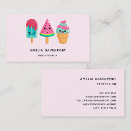 Yummy Ice Cream Trio Summer Vibe Visitenkarte
