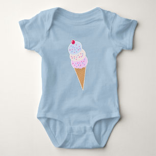 Yummy Icecream Cone Baby Jersey Bodysuit Baby Strampler