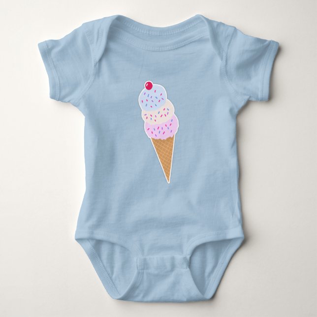 Yummy Icecream Cone Baby Jersey Bodysuit Baby Strampler (Vorderseite)