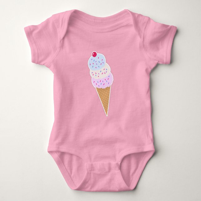 Yummy Icecream Cone Baby Jersey Bodysuit Baby Strampler (Vorderseite)