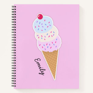 Yummy Icecream Cone Personalisiert Spiral Notebook Notizbuch