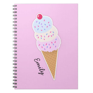 Yummy Icecream Cone Spiral Foto Notebook Notizblock