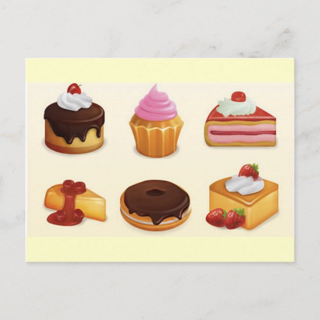 Yummy Icon Set Postkarte (Vorderseite)