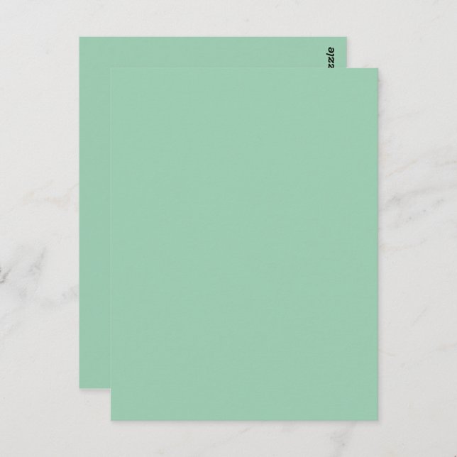 Yummy Mint Green Solid Color Postkarte (Vorne/Hinten)