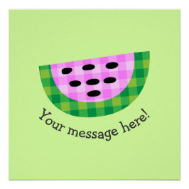 Yummy Neon Kariert Watermelon Slice Icon Poster
