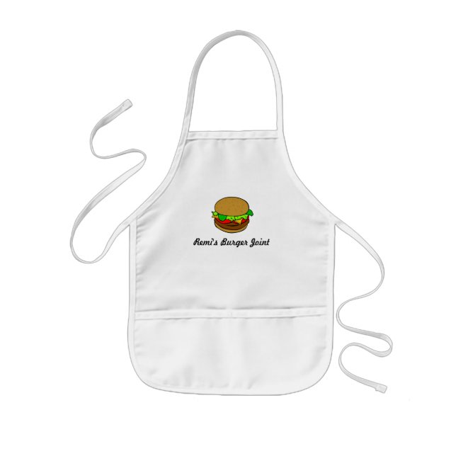 Yummy niedlicher Hamburger personalisiert Kinderschürze (Vorne)