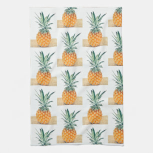 Yummy Pale Pastel Ananas Print Fruit Geschirrtuch