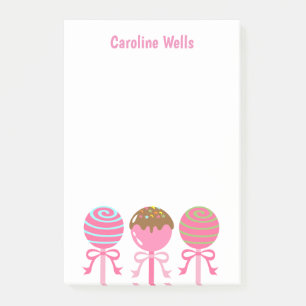 Yummy Pink Cake Pops Personalisiert Post-it Notepa Post-it Klebezettel