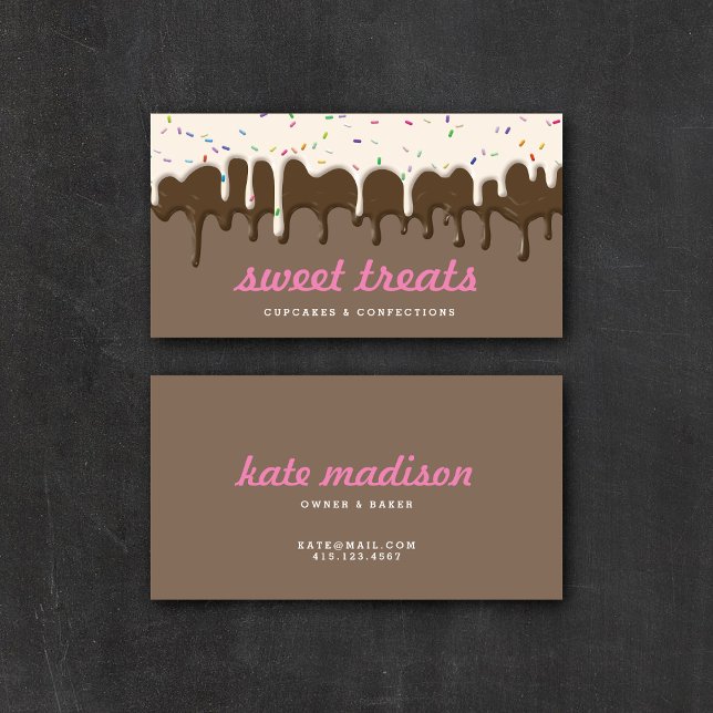 Yummy Pink Cupcake Icing Ice Creme Tropfens Busine Visitenkarte (Von Creator hochgeladen)