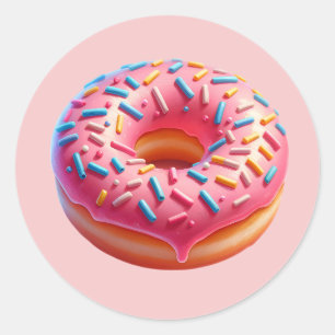 Yummy Pink Donut mit Sprinklern Aufkleber