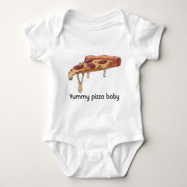 Yummy Pizza Baby Strampler (Vorderseite)