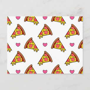 Yummy Pizza Slices Pattern Postkarte