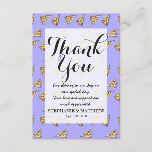 Yummy Pizza und Pepperoni Feinschmecker Watercolor Dankeskarte