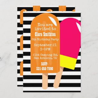 Yummy Popsicles - Einladung zum Geburtstag